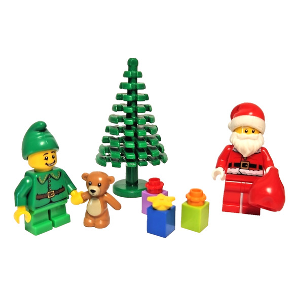 Lego Seasonal Minifigure Lot Santa Claus Elf Figures Christmas Tree Presents - Picture 1 of 4
